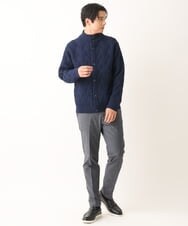 KHCLS14069 a.v.v MEN(アー・ヴェ・ヴェ) 【大人カーディガン】スタンドカラーニットカーディガン ネイビー