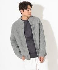 KHCLS14069 a.v.v MEN(アー・ヴェ・ヴェ) 【大人カーディガン】スタンドカラーニットカーディガン ネイビー
