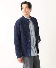 KHCLS14069 a.v.v MEN(アー・ヴェ・ヴェ) 【大人カーディガン】スタンドカラーニットカーディガン ネイビー