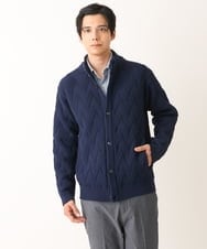 KHCLS14069 a.v.v MEN(アー・ヴェ・ヴェ) 【大人カーディガン】スタンドカラーニットカーディガン ネイビー