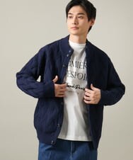 KHCLS14069 a.v.v MEN(アー・ヴェ・ヴェ) 【大人カーディガン】スタンドカラーニットカーディガン ネイビー