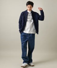 KHCLS14069 a.v.v MEN(アー・ヴェ・ヴェ) 【大人カーディガン】スタンドカラーニットカーディガン ネイビー