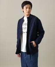 KHCLS14069 a.v.v MEN(アー・ヴェ・ヴェ) 【大人カーディガン】スタンドカラーニットカーディガン ネイビー