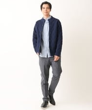 KHCLS14069 a.v.v MEN(アー・ヴェ・ヴェ) 【大人カーディガン】スタンドカラーニットカーディガン ネイビー
