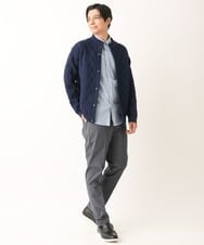 KHCLS14069 a.v.v MEN(アー・ヴェ・ヴェ) 【大人カーディガン】スタンドカラーニットカーディガン ネイビー
