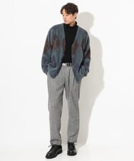KHCLS26089 a.v.v MEN(アー・ヴェ・ヴェ) アーガイル柄シャギーワイドカーディガン ダークグレー