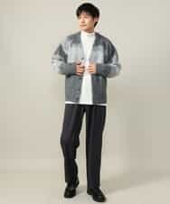 KHCLV25079 a.v.v MEN(アー・ヴェ・ヴェ) 【ユニセックス】ボカシ柄起毛シャギーニット（厚手であったかい） グレー