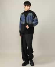 KHCLV25079 a.v.v MEN(アー・ヴェ・ヴェ) 【ユニセックス】ボカシ柄起毛シャギーニット（厚手であったかい） グレー