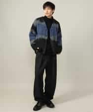 KHCLV25079 a.v.v MEN(アー・ヴェ・ヴェ) 【ユニセックス】ボカシ柄起毛シャギーニット（厚手であったかい） グレー