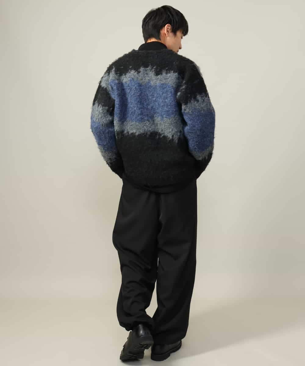 KHCLV25079 a.v.v MEN(アー・ヴェ・ヴェ) 【ユニセックス】ボカシ柄起毛シャギーニット（厚手であったかい） グレー