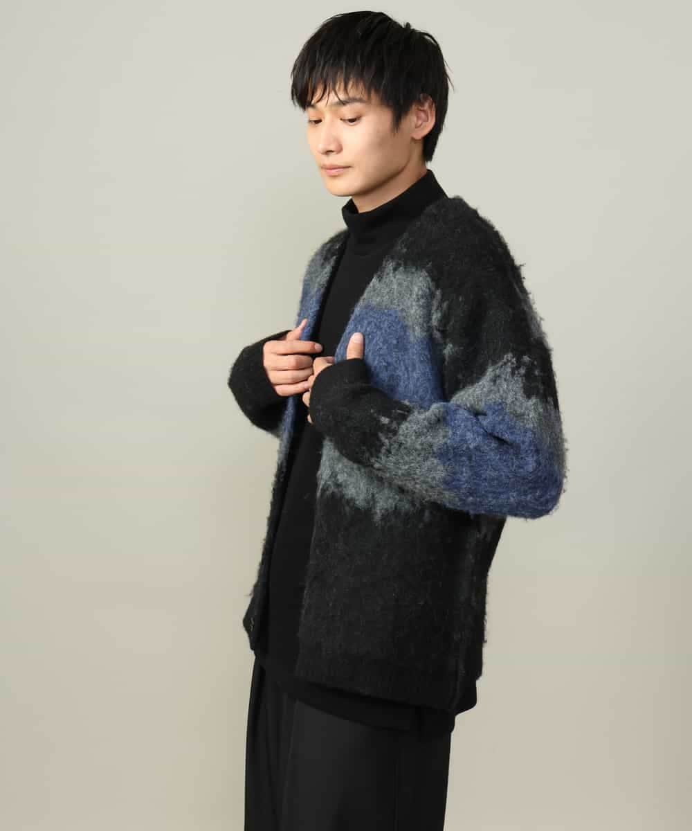 KHCLV25079 a.v.v MEN(アー・ヴェ・ヴェ) 【ユニセックス】ボカシ柄起毛シャギーニット（厚手であったかい） グレー