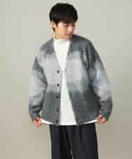 KHCLV25079 a.v.v MEN(アー・ヴェ・ヴェ) 【ユニセックス】ボカシ柄起毛シャギーニット（厚手であったかい） グレー
