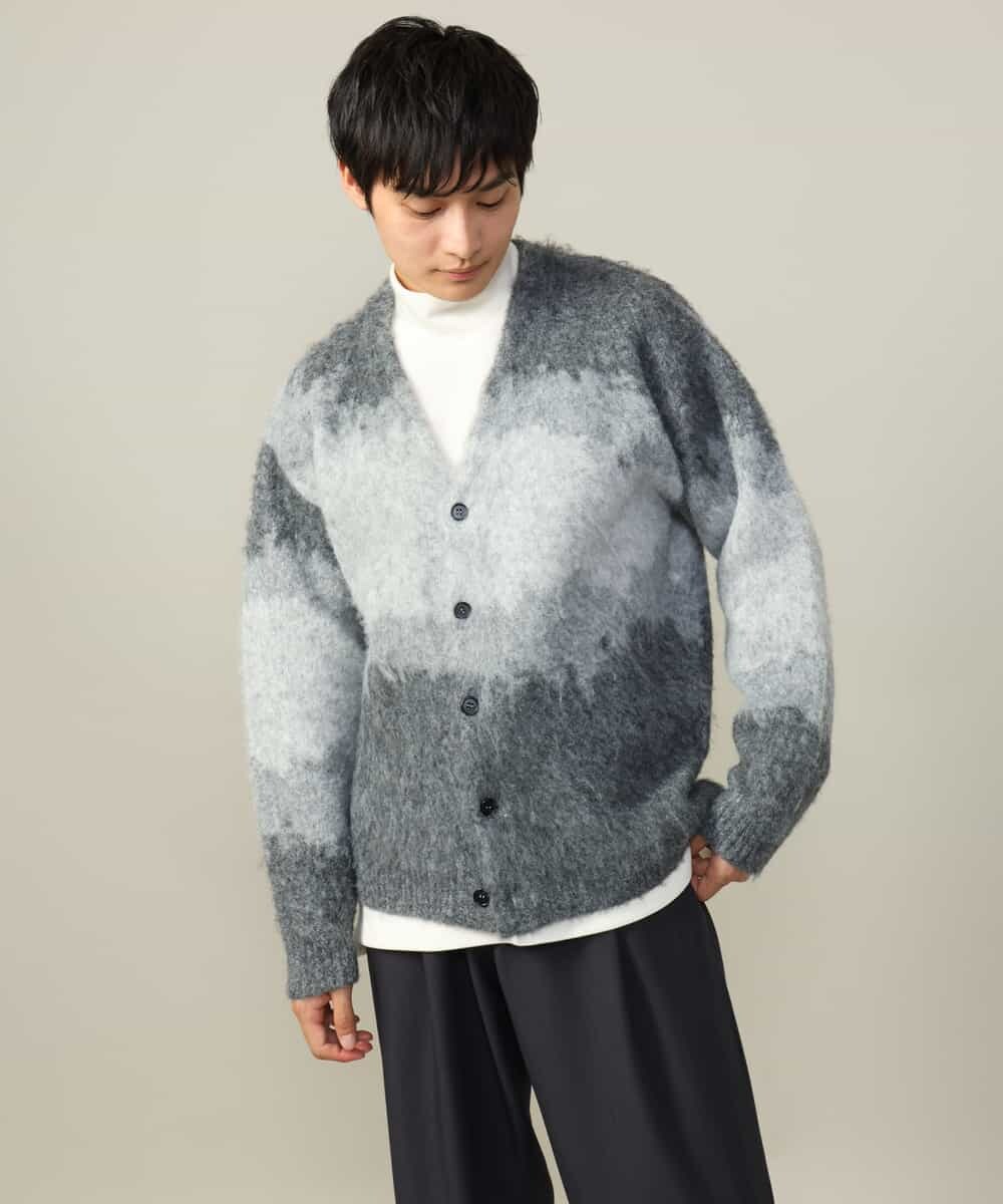 KHCLV25079 a.v.v MEN(アー・ヴェ・ヴェ) 【ユニセックス】ボカシ柄起毛シャギーニット（厚手であったかい） グレー