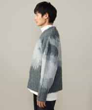 KHCLV25079 a.v.v MEN(アー・ヴェ・ヴェ) 【ユニセックス】ボカシ柄起毛シャギーニット（厚手であったかい） グレー