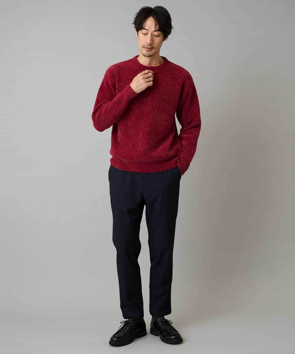 KHFAD01059 a.v.v MEN(アー・ヴェ・ヴェ) 【手洗い】モールクルーネックニット ダークグレー