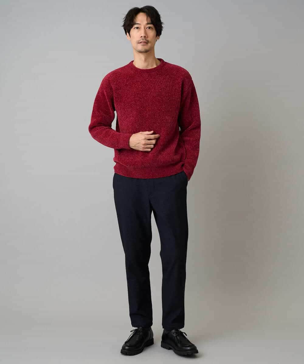 KHFAD01059 a.v.v MEN(アー・ヴェ・ヴェ) 【手洗い】モールクルーネックニット ダークグレー