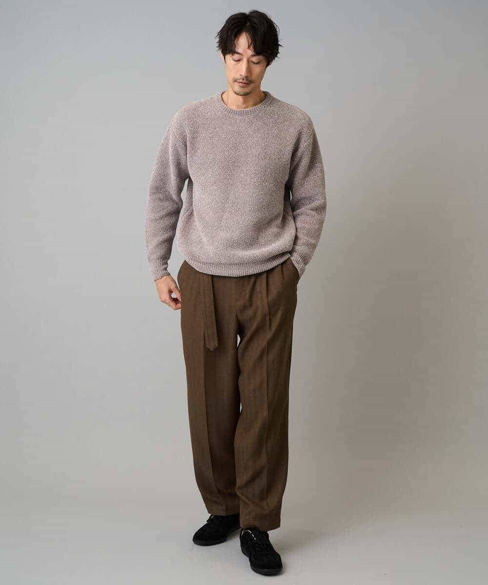 KHFAD01059 a.v.v MEN(アー・ヴェ・ヴェ) 【手洗い】モールクルーネックニット ダークグレー