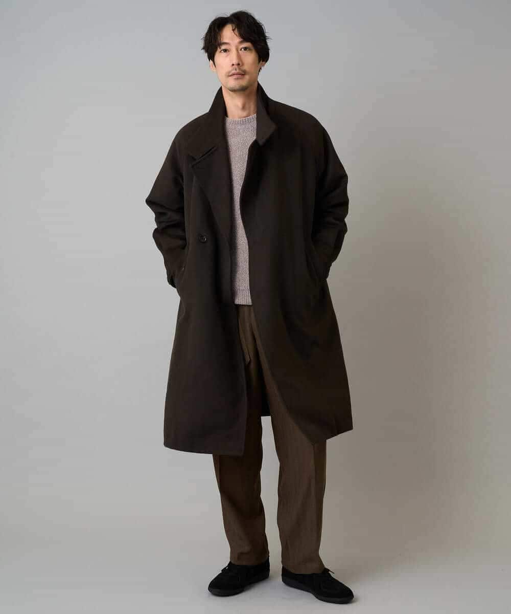 KHFAD01059 a.v.v MEN(アー・ヴェ・ヴェ) 【手洗い】モールクルーネックニット ダークグレー