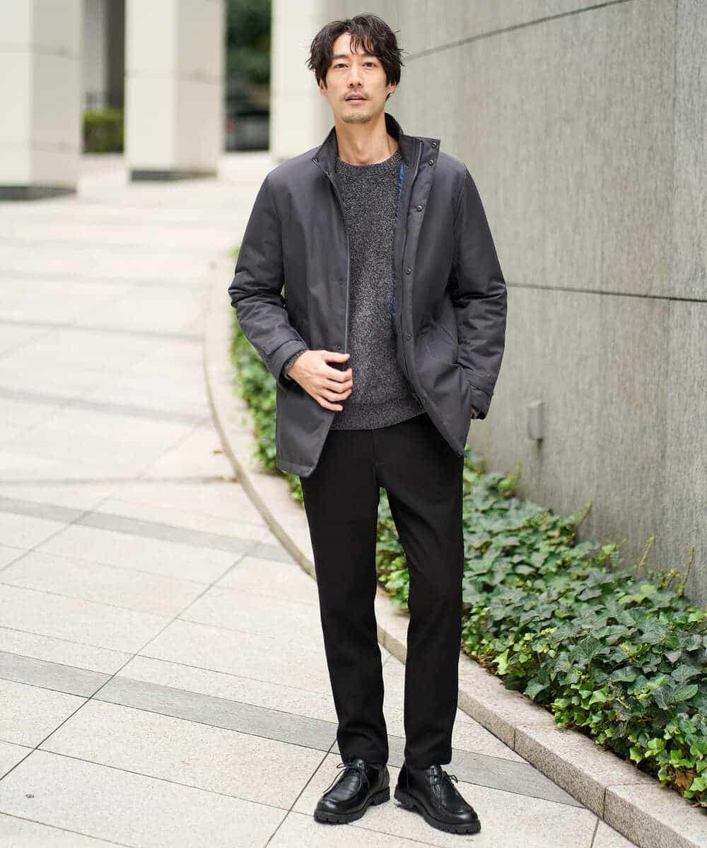 KHFAD01059 a.v.v MEN(アー・ヴェ・ヴェ) 【手洗い】モールクルーネックニット ダークグレー