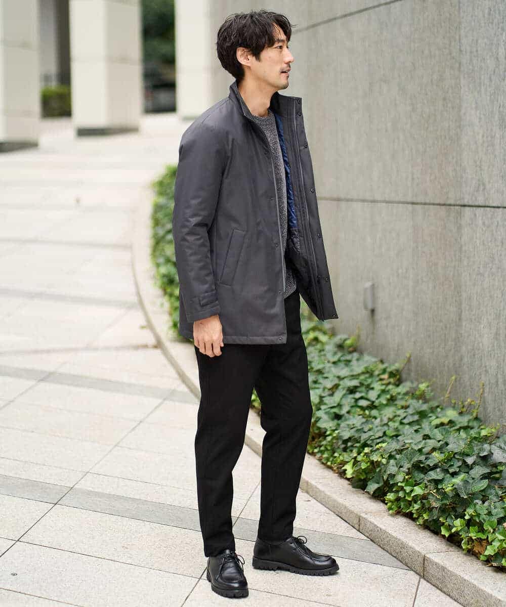 KHFAD01059 a.v.v MEN(アー・ヴェ・ヴェ) 【手洗い】モールクルーネックニット ダークグレー