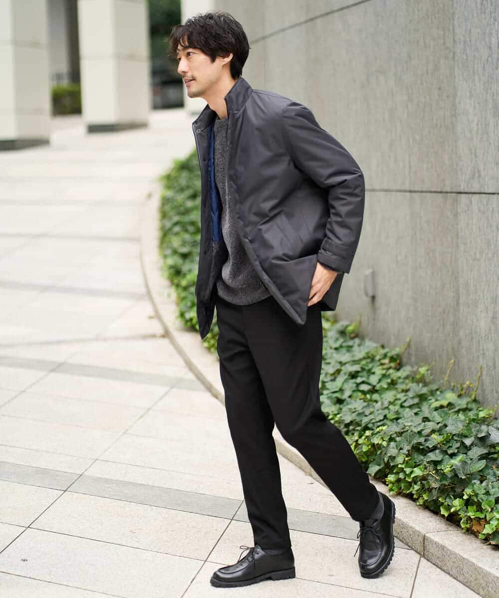 KHFAD01059 a.v.v MEN(アー・ヴェ・ヴェ) 【手洗い】モールクルーネックニット ダークグレー