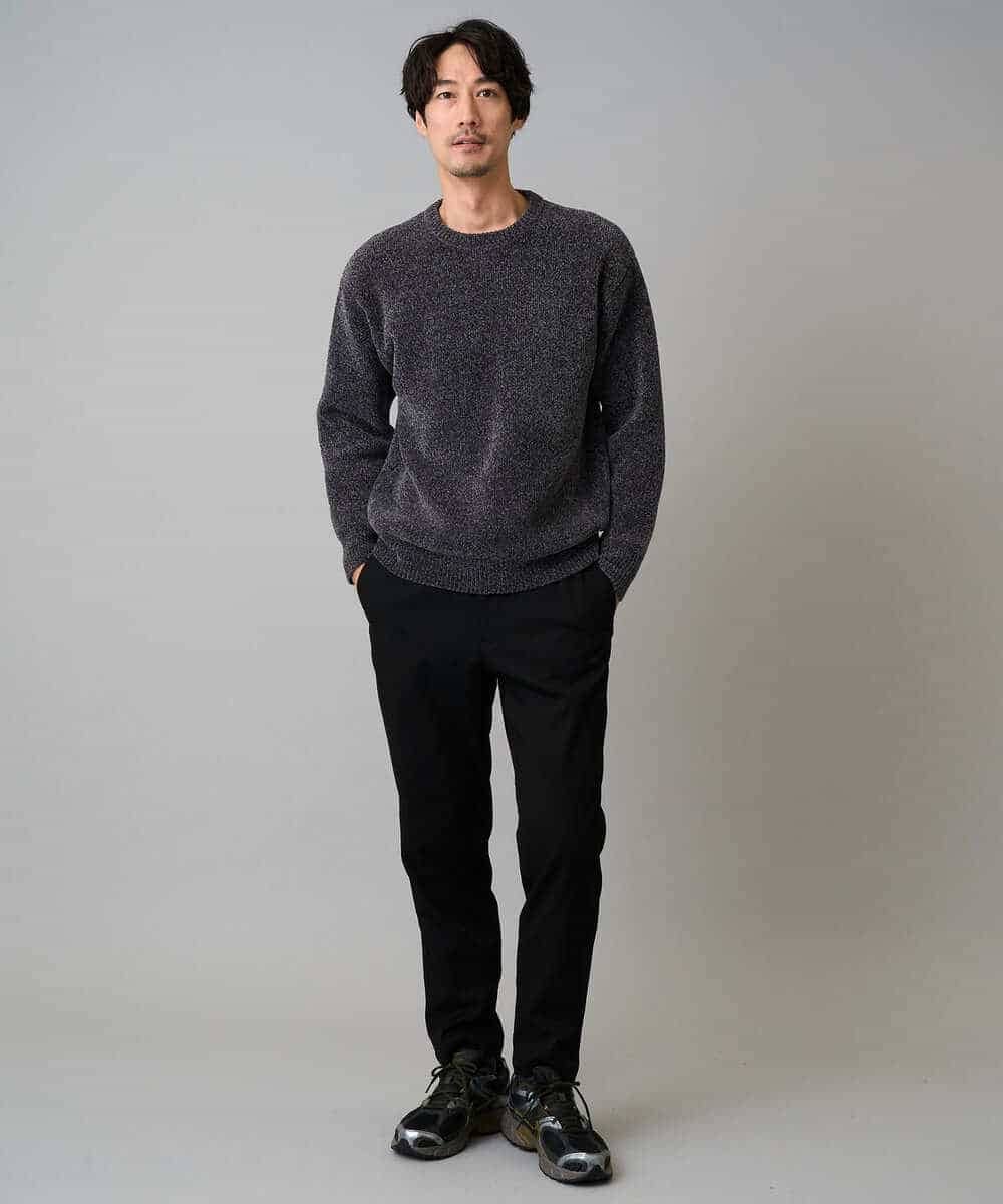 KHFAD01059 a.v.v MEN(アー・ヴェ・ヴェ) 【手洗い】モールクルーネックニット ダークグレー