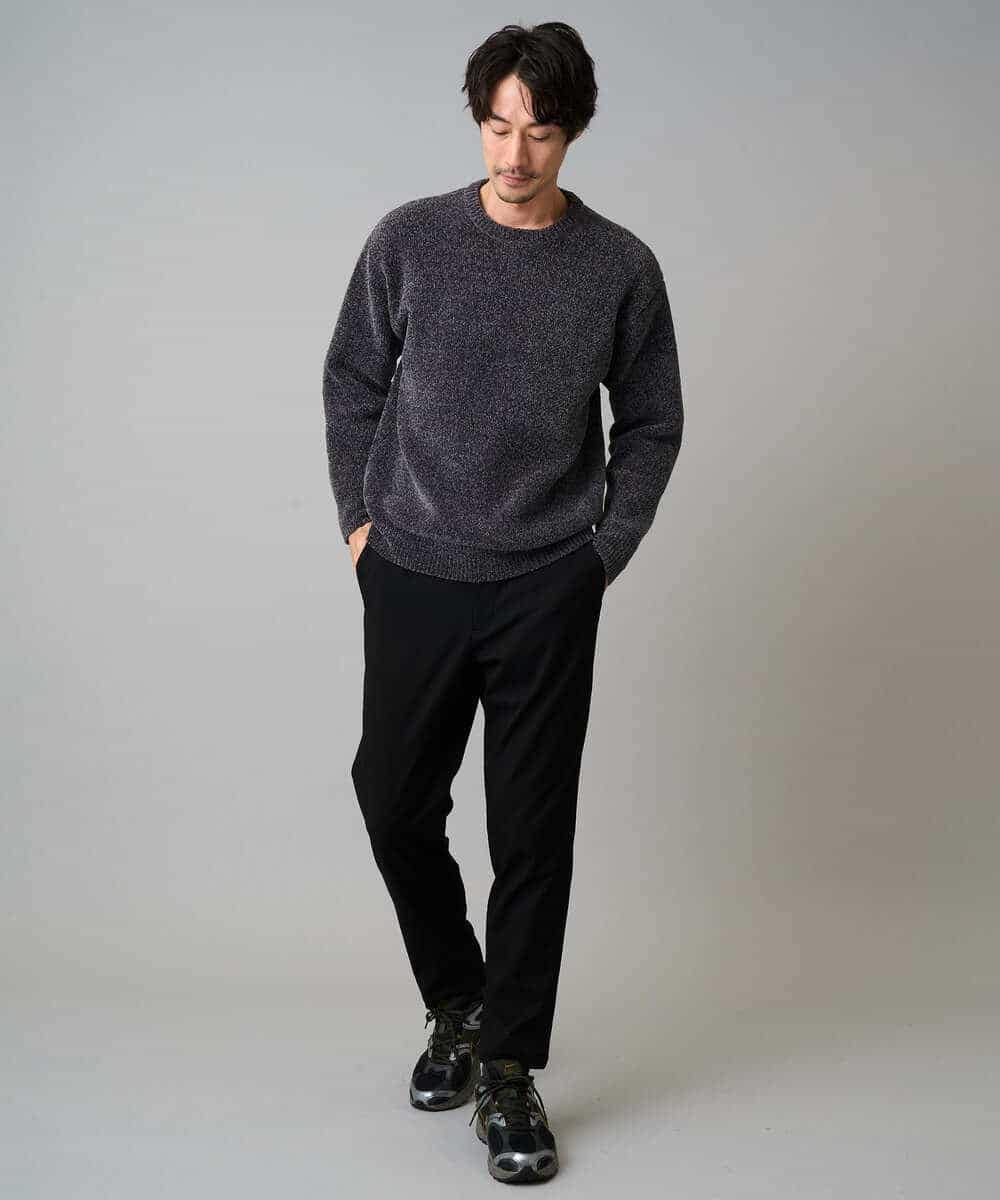 KHFAD01059 a.v.v MEN(アー・ヴェ・ヴェ) 【手洗い】モールクルーネックニット ダークグレー