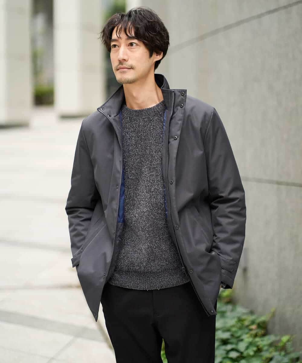 KHFAD01059 a.v.v MEN(アー・ヴェ・ヴェ) 【手洗い】モールクルーネックニット ダークグレー