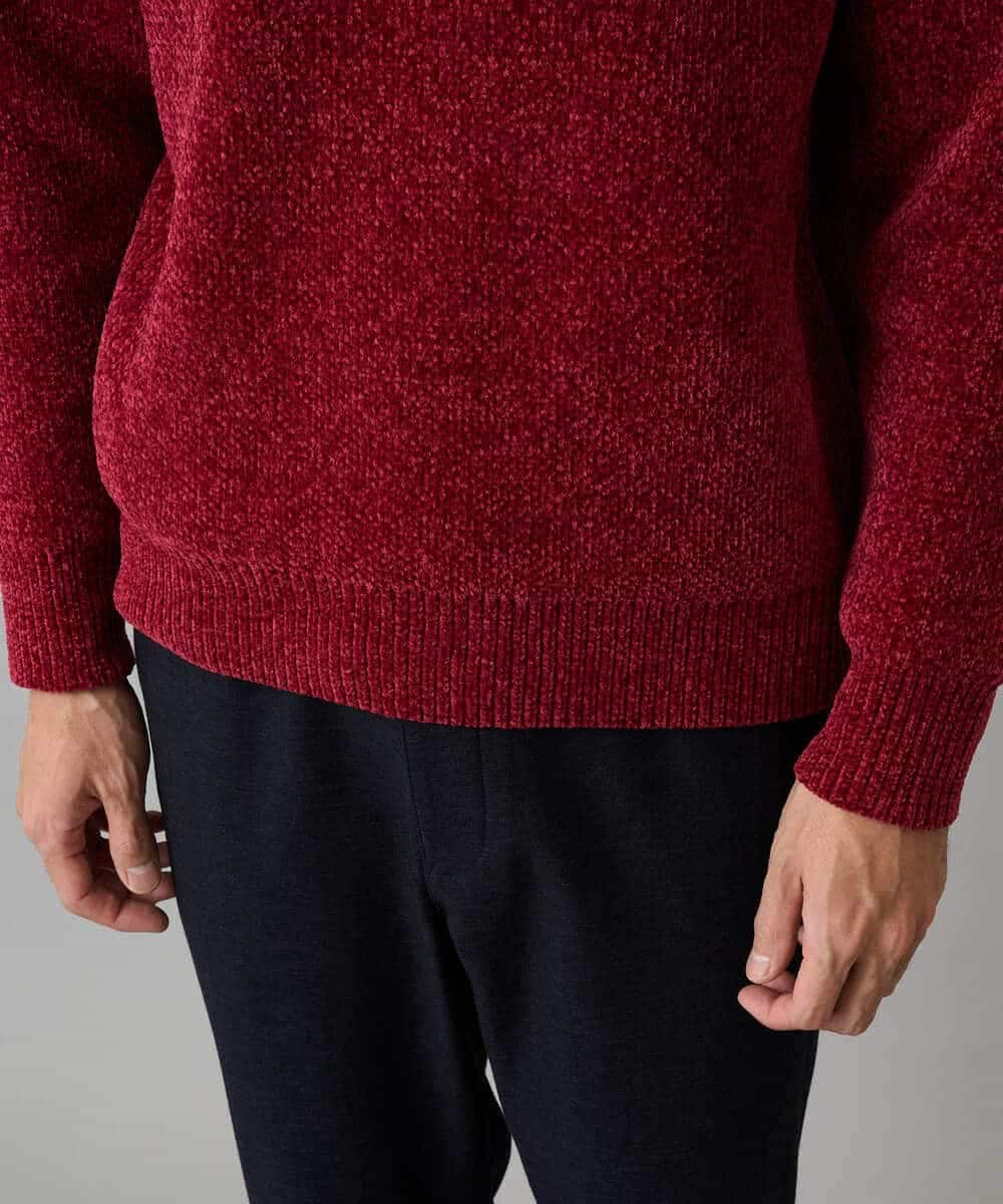 KHFAD01059 a.v.v MEN(アー・ヴェ・ヴェ) 【手洗い】モールクルーネックニット ダークグレー