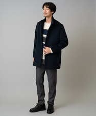 KHFAD03054 a.v.v MEN(アー・ヴェ・ヴェ) 【洗濯機で洗える】モールランダムボーダークルーネックニット ブラック系