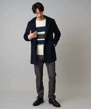 KHFAD03054 a.v.v MEN(アー・ヴェ・ヴェ) 【洗濯機で洗える】モールランダムボーダークルーネックニット ブラック系