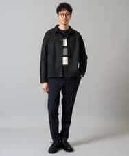 KHFAD03054 a.v.v MEN(アー・ヴェ・ヴェ) 【洗濯機で洗える】モールボーダークルーネックニット ブラック系