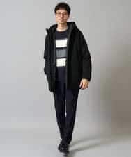 KHFAD03054 a.v.v MEN(アー・ヴェ・ヴェ) 【洗濯機で洗える】モールボーダークルーネックニット ブラック系