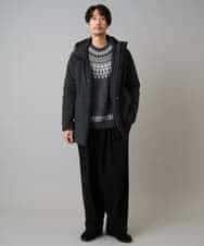 KHFAD24069 a.v.v MEN(アー・ヴェ・ヴェ) 【洗える】モール求心柄クルーネックニット ダークグレー