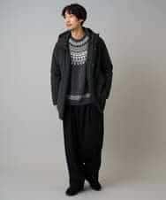 KHFAD24069 a.v.v MEN(アー・ヴェ・ヴェ) 【洗える】モール求心柄クルーネックニット ダークグレー