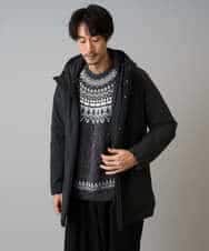 KHFAD24069 a.v.v MEN(アー・ヴェ・ヴェ) 【洗える】モール求心柄クルーネックニット ダークグレー