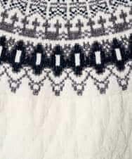 KHFAD24069 a.v.v MEN(アー・ヴェ・ヴェ) 【洗える】モール求心柄クルーネックニット ダークグレー