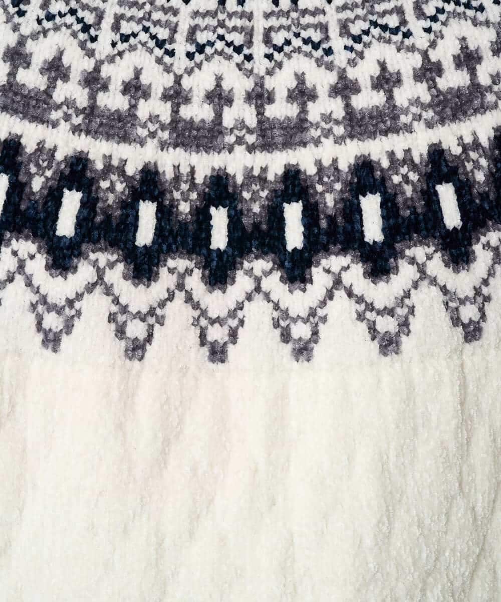 KHFAD24069 a.v.v MEN(アー・ヴェ・ヴェ) 【洗える】モール求心柄クルーネックニット ダークグレー