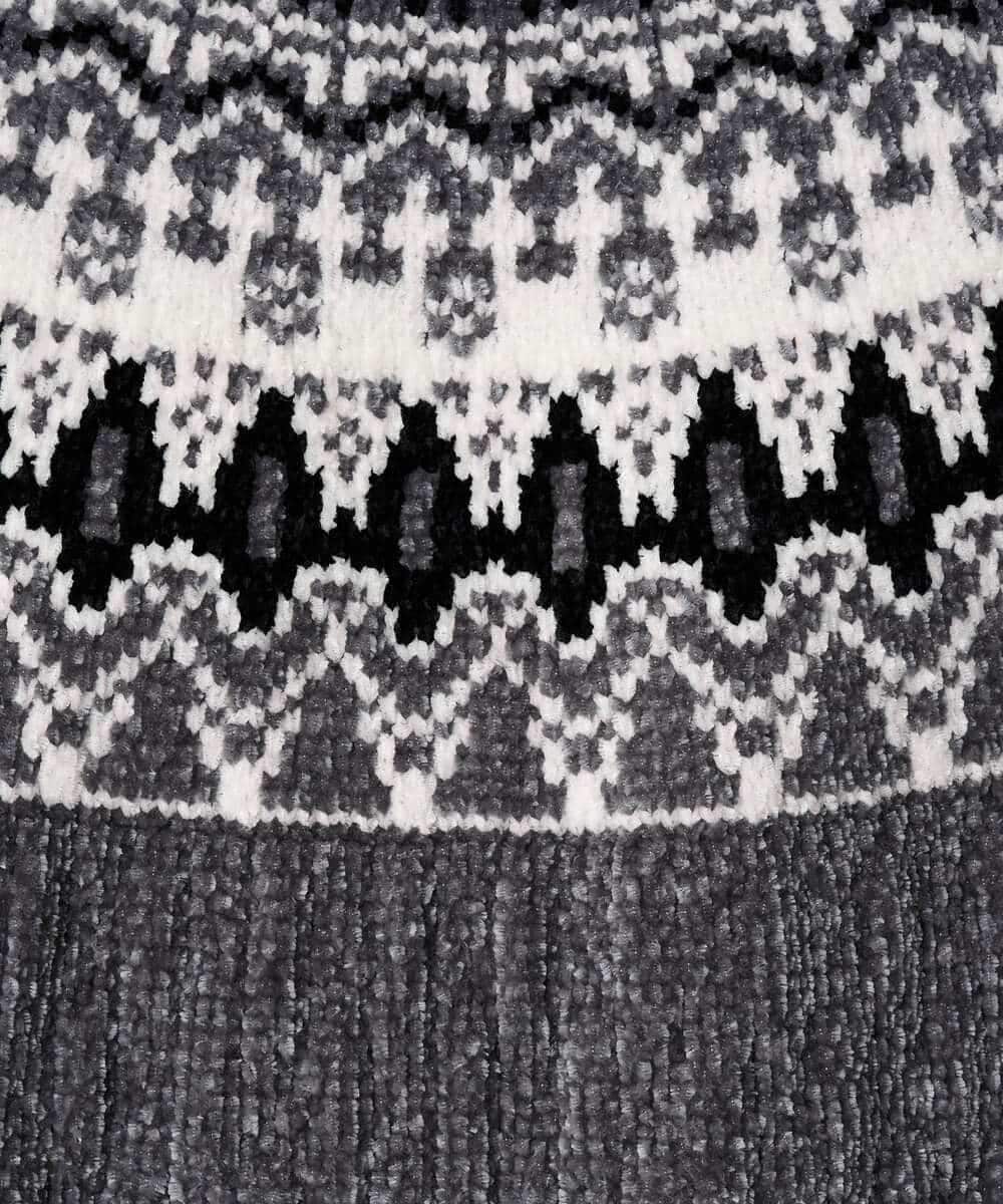 KHFAD24069 a.v.v MEN(アー・ヴェ・ヴェ) 【洗える】モール求心柄クルーネックニット ダークグレー