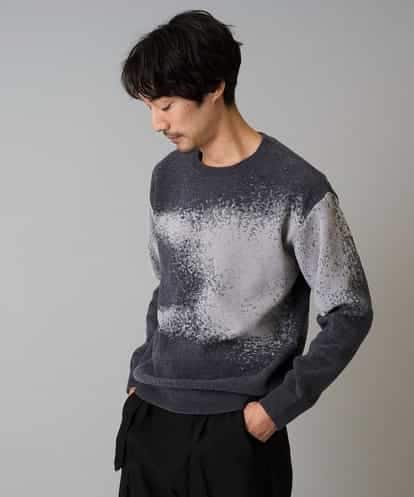 KHFAD25079 a.v.v MEN 【洗濯機で洗える】モールジャカードボカシ柄ニット