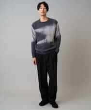 KHFAD25079 a.v.v MEN(アー・ヴェ・ヴェ) 【洗濯機で洗える】モールジャカードボカシ柄ニット グレー系