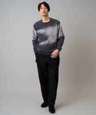 KHFAD25079 a.v.v MEN(アー・ヴェ・ヴェ) 【洗濯機で洗える】モールジャカードボカシ柄ニット グレー系