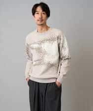 KHFAD25079 a.v.v MEN(アー・ヴェ・ヴェ) 【洗濯機で洗える】モールジャカードボカシ柄ニット グレー系