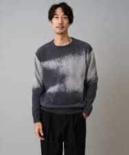 KHFAD25079 a.v.v MEN(アー・ヴェ・ヴェ) 【洗濯機で洗える】モールジャカードボカシ柄ニット グレー系
