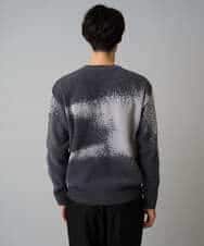 KHFAD25079 a.v.v MEN(アー・ヴェ・ヴェ) 【洗濯機で洗える】モールジャカードボカシ柄ニット グレー系