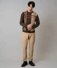 KHFAD26069 a.v.v MEN(アー・ヴェ・ヴェ) 【洗濯機で洗える】チェックジャカードクルーネックニット グレー