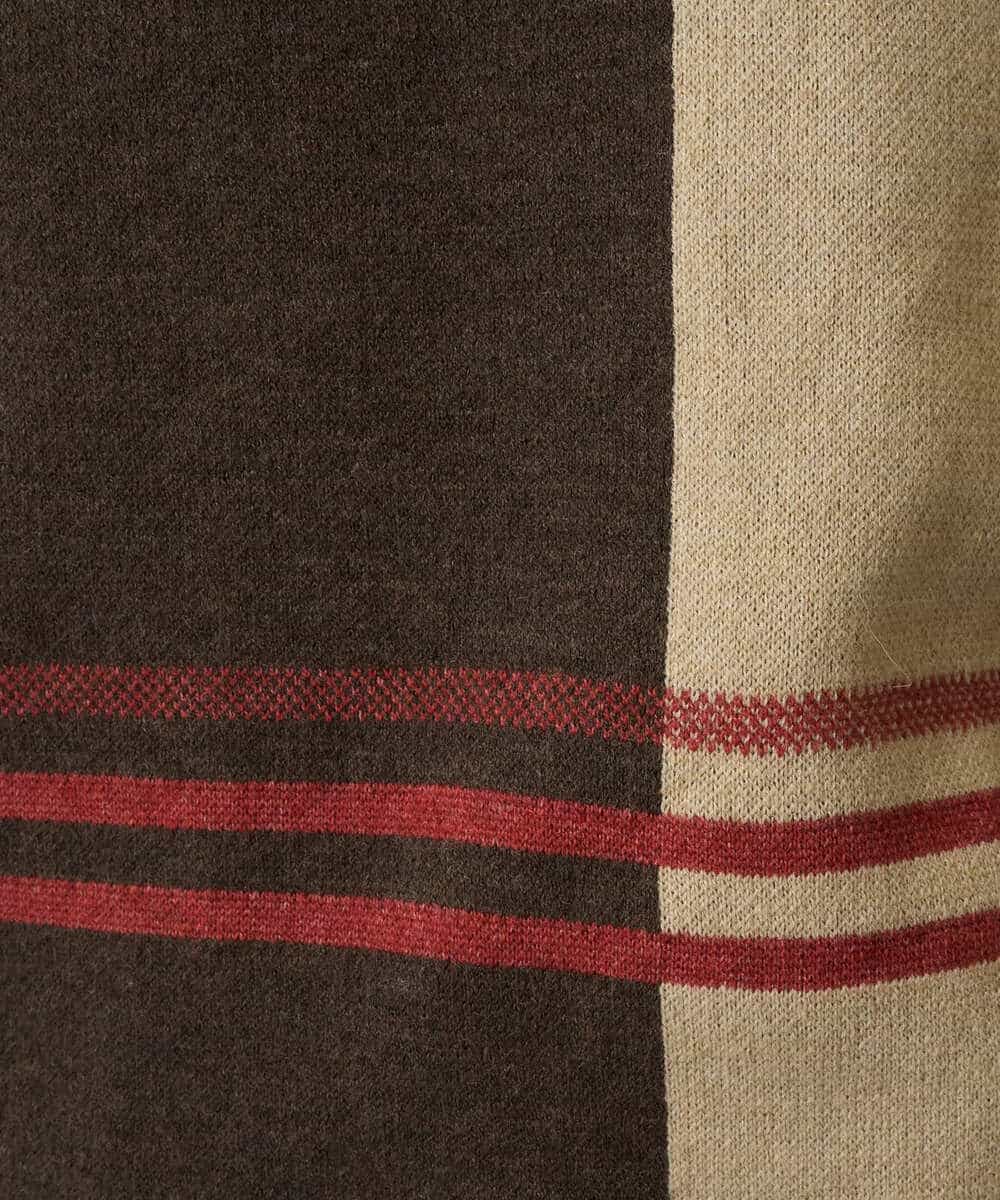 KHFAD26069 a.v.v MEN(アー・ヴェ・ヴェ) 【洗濯機で洗える】チェックジャカードクルーネックニット グレー