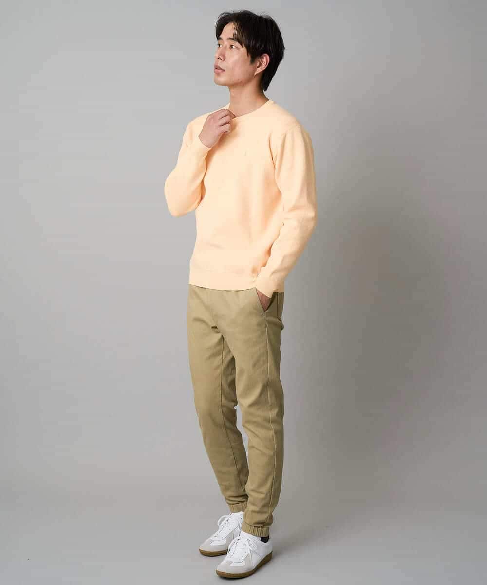 KHFAD40049 a.v.v MEN(アー・ヴェ・ヴェ) 【洗濯機で洗える】ジャカードクルーネックニット ラベンダー