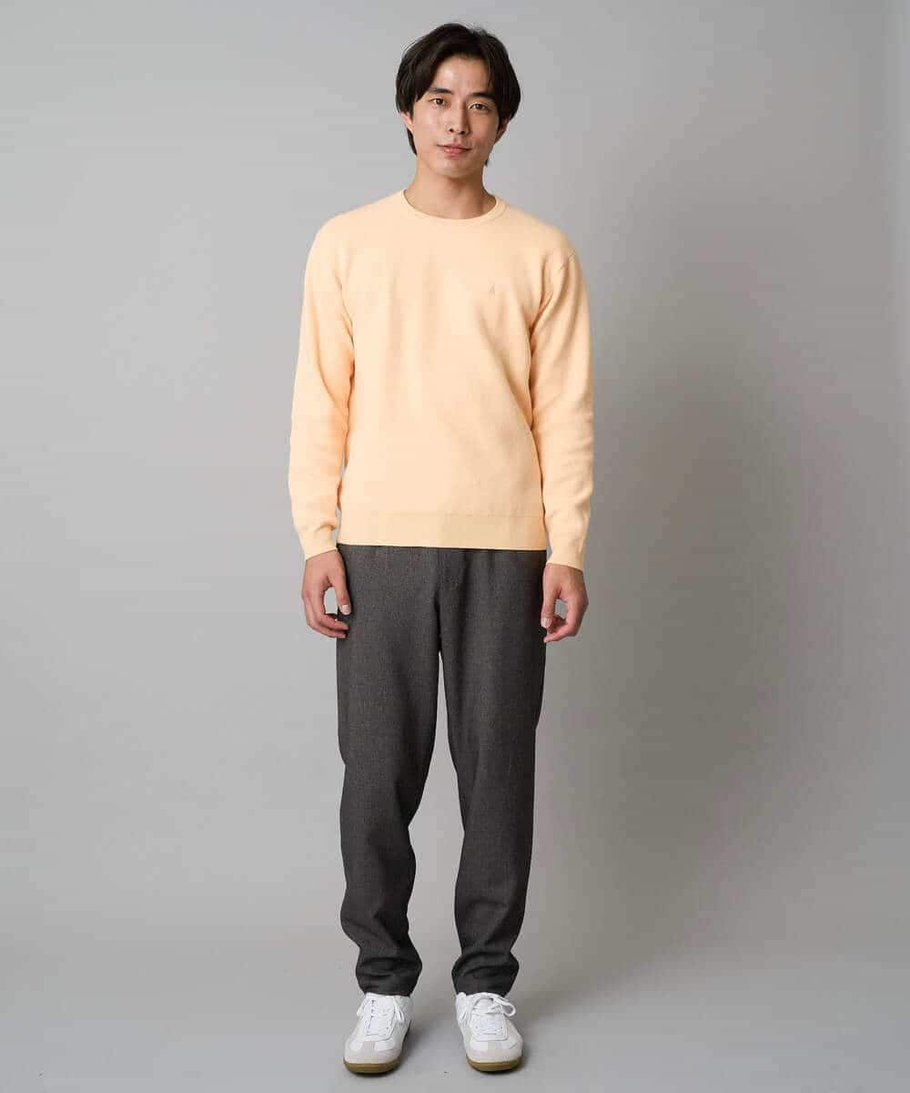 KHFAD40049 a.v.v MEN(アー・ヴェ・ヴェ) 【洗濯機で洗える】ジャカードクルーネックニット ラベンダー