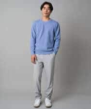 KHFAD40049 a.v.v MEN(アー・ヴェ・ヴェ) 【洗濯機で洗える】ジャカードクルーネックニット ラベンダー